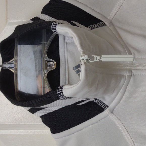 Adidas Women's Full Zip LS Stand Collar Snap HandWarmer Pockets Track Jacket Vtg - Picture 12 of 16